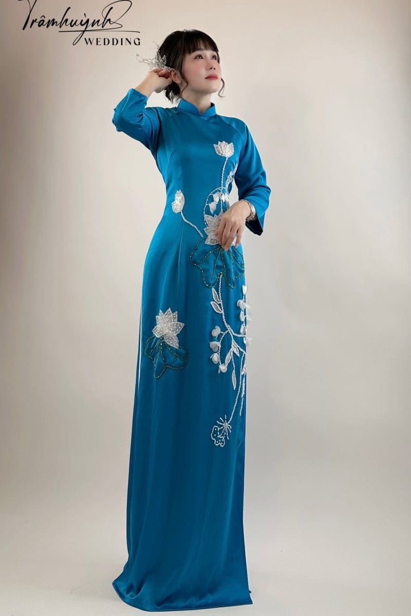Áo Dài Bà Sui Màu Xanh Da Trời 1