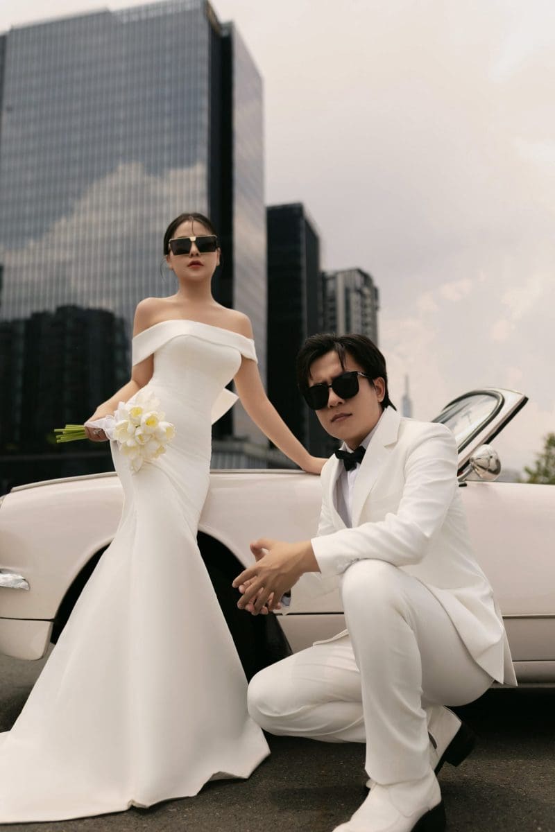 váy cưới cúp ngực xẻ tà ms3