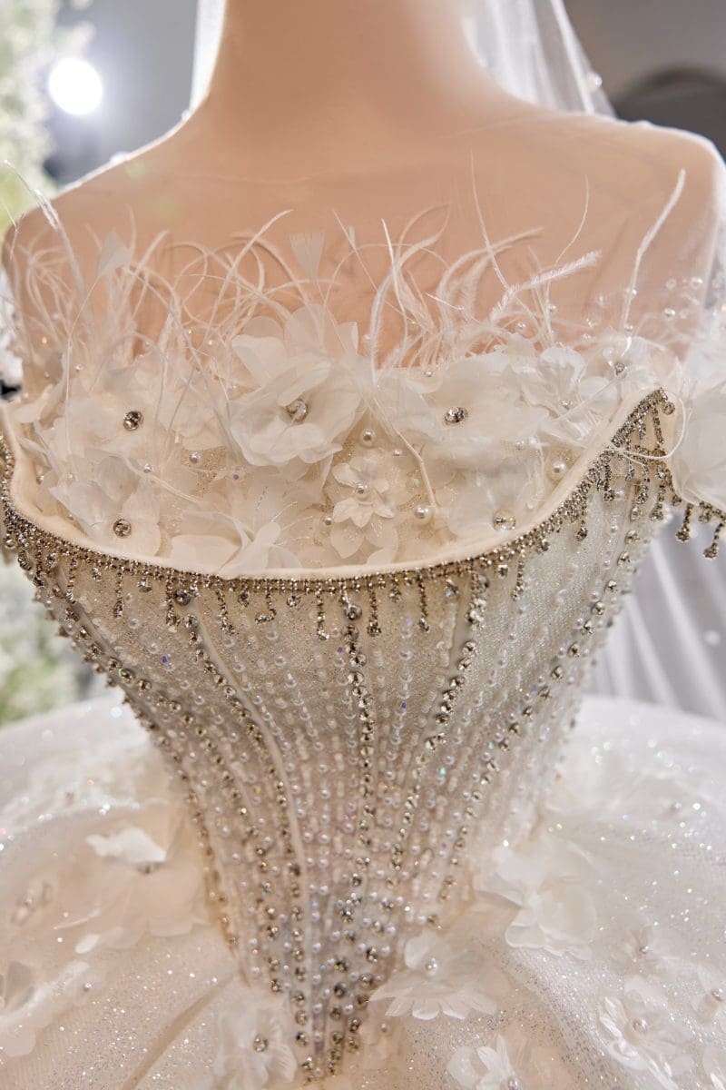 váy cưới trễ vai công chúa ms3